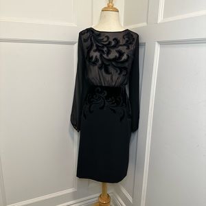 Gorgeous Ann Taylor Black Chiffon and velvet dress